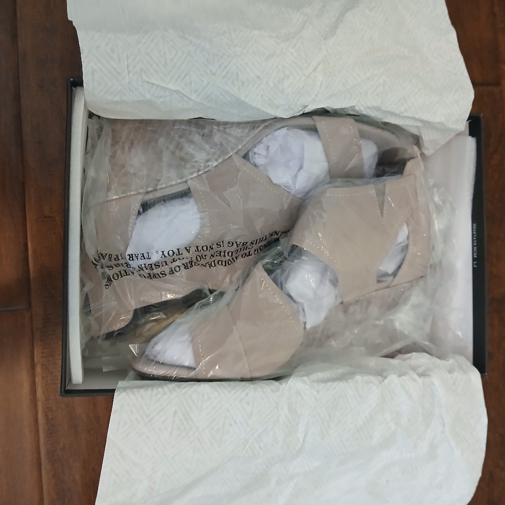 Donald Pliner Panya Suede Mushroom Grey Metallic Snakeskin Wedge Sandals Sz 11 - Picture 8 of 8